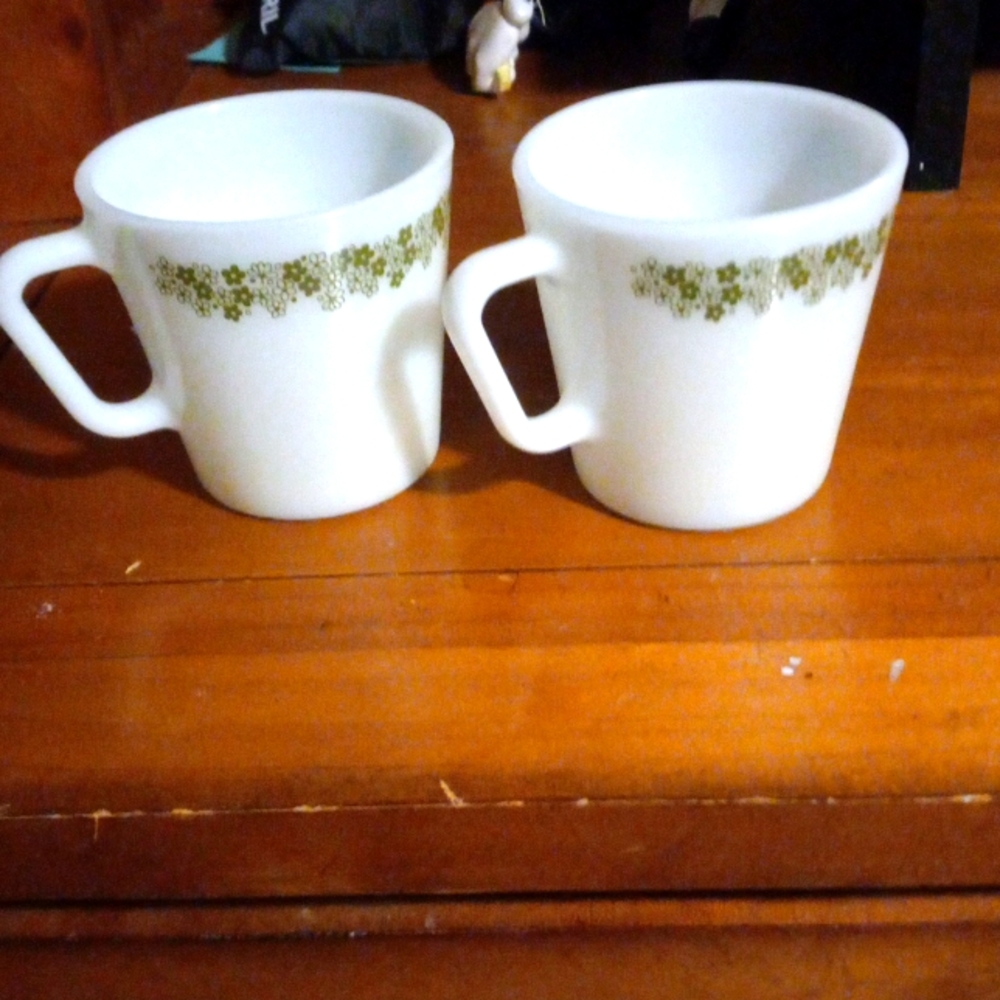 Set of Two Vintage Crazy Dazy Pyrex Coffee Cups  5 sets available